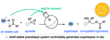 Graphical abstract: A strategy for the controllable generation of organic superbases from benchtop-stable salts