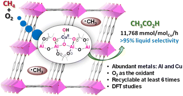 Graphical abstract: Copper catalyzed selective methane oxidation to acetic acid using O2