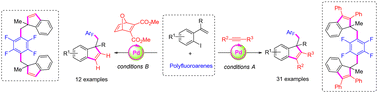 Graphical abstract: Palladium-catalyzed intermolecular formal [3+2] cyclization/C–H alkylation of polyfluoroarenes