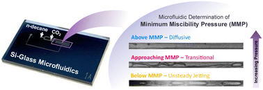 Graphical abstract: Microfluidic determination of minimum miscibility pressure (MMP) in dynamic CO2/n-decane flow