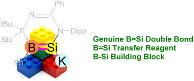 Graphical abstract: An N-phosphinoamidinato borasilenide: a vinyl-analogous anion containing a base-stabilised B [[double bond, length as m-dash]] Si double bond