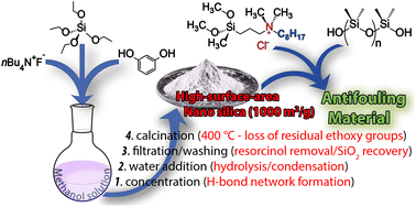 Graphical abstract: A new synthetic approach for high surface area mesoporous silica and its use towards sustainable antifouling materials