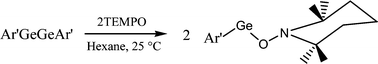 Graphical abstract: Different reactivity of the heavier group 14 element alkyne analogues Ar′MMAr′ (M = Ge, Sn; Ar′ = C6H3-2,6(C6H3-2,6-Pri2)2) with R2NO