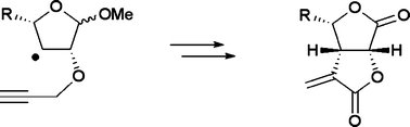 Graphical abstract: Free radical 5-exo-dig cyclization as the key step in the synthesis of bis-butyrolactone natural products: experimental and theoretical studies