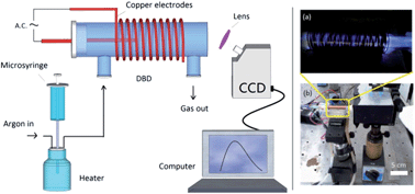 Graphical abstract: Selectively enhanced molecular emission spectra of benzene, toluene and xylene with nano-MnO2 in atmospheric ambient temperature dielectric barrier discharge