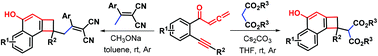 Graphical abstract: Atom-economic synthesis of cyclobuta[a]naphthalen-4-ols via a base-promoted [2 + 2] cycloaddition/1,6-nucleophilic addition cascade