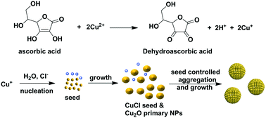 Graphical abstract: One-pot synthesis of monodisperse Cu2O nanoparticle aggregates through an in situ seed generation process
