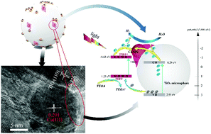 Graphical abstract: Photocatalytic activity and the electron transport mechanism of titanium dioxide microsphere/porphyrin implanted with small size copper