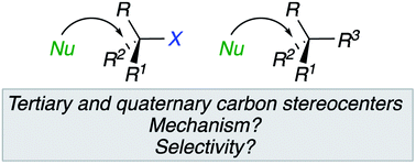 Graphical abstract: Stereospecific nucleophilic substitution at tertiary and quaternary stereocentres