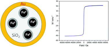 Graphical abstract: Zero-valent iron core–iron oxide shell nanoparticles coated with silica and gold with high saturation magnetization