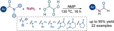 Graphical abstract: A one-step strategy for synthesizing N-formanilide via benzamide activation and oxalic acid-driven reduction