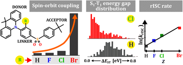 Graphical abstract: Pursuing the holy grail of thermally activated delayed fluorescence emitters: a molecular strategy for reducing the energy gap and enhancing spin–orbit coupling