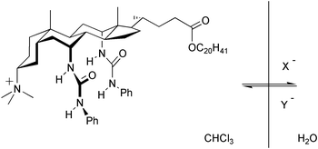 Graphical abstract: Perturbing the Hofmeister series: a steroid-based anion receptor with preorganised quaternary ammonium and H-bond donor groups
