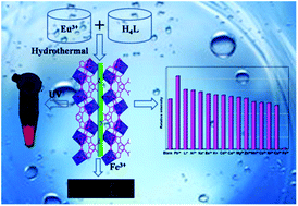 Graphical abstract: Four super water-stable lanthanide–organic frameworks with active uncoordinated carboxylic and pyridyl groups for selective luminescence sensing of Fe3+