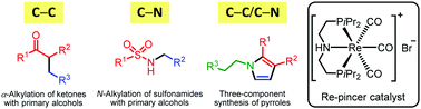 Graphical abstract: Hydrogen autotransfer and related dehydrogenative coupling reactions using a rhenium(i) pincer catalyst