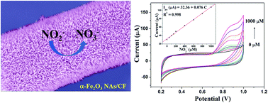 Graphical abstract: In situ growth of α-Fe2O3 nanorod arrays on 3D carbon foam as an efficient binder-free electrode for highly sensitive and specific determination of nitrite