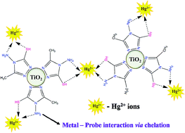 Graphical abstract: Trace level determination of Hg2+ ions in environmental samples with a mercaptotriazole-functionalized TiO2 nanostructure-based fluorescent probe