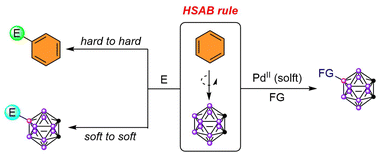 Graphical abstract: HSAB theory guiding electrophilic substitution reactions of o-carborane
