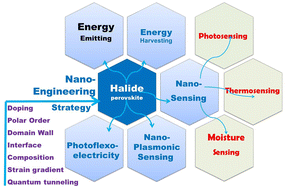 Graphical abstract: Nano-engineering halide perovskites: towards energy harvesting, nano-plasmonic sensing and photoflexoelectric applications