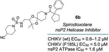 Graphical abstract: Identification of spirodioxolane nsP2 helicase inhibitors with antialphaviral activity