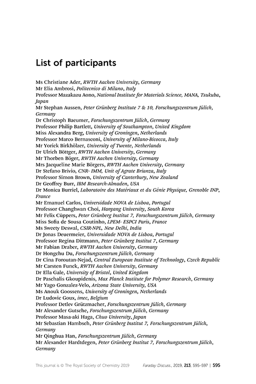 List of participants