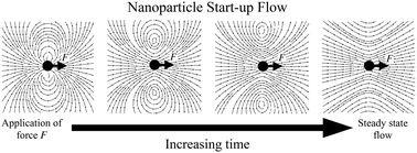 Graphical abstract: Start-up flow of nanoscale particles and their periodic arrays: insights from fundamental solutions of the unsteady Stokes equations