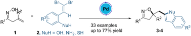 Graphical abstract: Palladium-catalyzed tandem cyclization reaction: access to isoxazoline-benzofuran bis-heterocycles