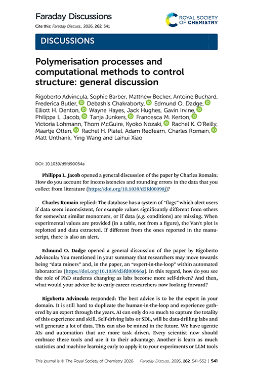 Polymerisation processes and computational methods to control structure: general discussion