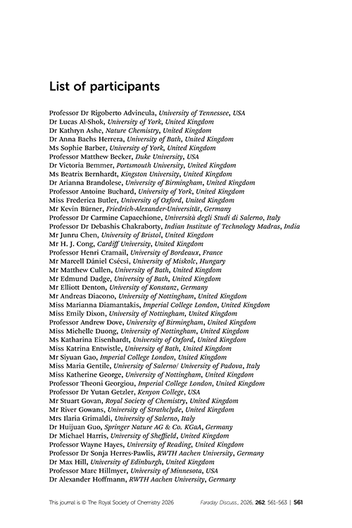List of participants