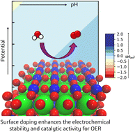 Graphical abstract: Understanding dissolution mechanism of oxide perovskites and activity tuning for O2 evolution by surface doping