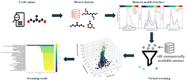 Graphical abstract: Multi-scale computational screening and mechanistic insights of cyclic amines as solvents for improved lignocellulosic biomass processing