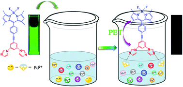 Graphical abstract: Rational design of a boron-dipyrromethene-based fluorescent probe for detecting Pd2+ sensitively and selectively in aqueous media