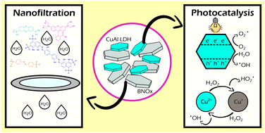 Graphical abstract: Layered double hydroxide/boron nitride nanocomposite membranes for efficient separation and photodegradation of water-soluble dyes