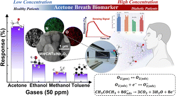 Graphical abstract: Room temperature operated flexible MWCNTs/Nb2O5 hybrid breath sensor for the non-invasive detection of an exhaled diabetes biomarker