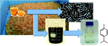 Graphical abstract: Fuel and chemicals from wet lignocellulosic biomass waste streams by hydrothermal carbonization