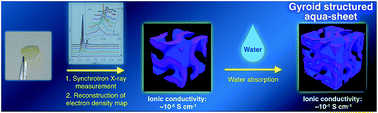 Graphical abstract: Gyroid structured aqua-sheets with sub-nanometer thickness enabling 3D fast proton relay conduction