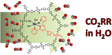 Graphical abstract: Post-synthetic modification of covalent organic frameworks with active manganese centers for electrocatalytic CO2 reduction in water