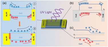 Graphical abstract: Hybrid self-powered UV photodetector with a sandwich structure of asymmetric interdigitated electrodes