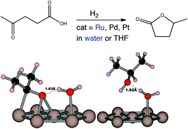 Graphical abstract: Role of water in metal catalyst performance for ketone hydrogenation: a joint experimental and theoretical study on levulinic acid conversion into gamma-valerolactone