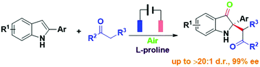 Graphical abstract: Highly enantioselective electrosynthesis of C2-quaternary indolin-3-ones