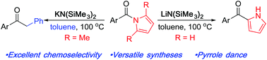 Graphical abstract: N-Acyl pyrroles: chemoselective pyrrole dance vs. C–H functionalization/aroylation of toluenes