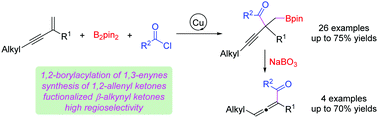 Graphical abstract: Copper-catalyzed 1,2-Borylacylation of 1,3-Enynes: synthesis of β-Alkynyl ketones