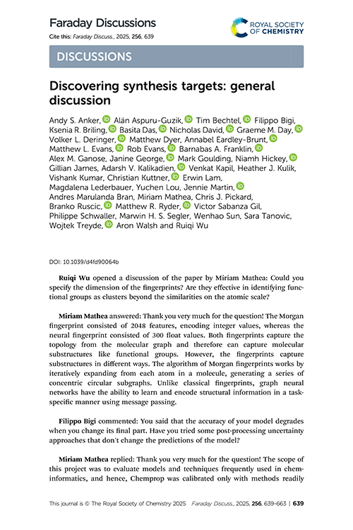 Discovering synthesis targets: general discussion