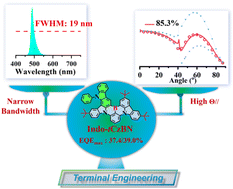 Graphical abstract: Single-B/N MR-TADF emitters enhancing electroluminescence efficiency via a “terminal engineering” strategy