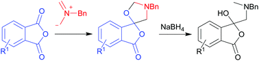 Graphical abstract: 1,3-Dipolar cycloaddition reactions of phthalic anhydrides with an azomethine ylide