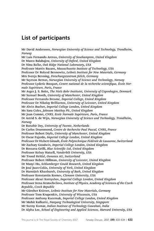 List of participants