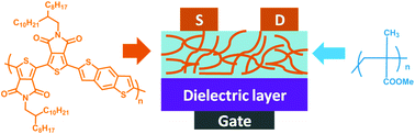 Graphical abstract: Phase separation and electrical performance of bithienopyrroledione polymer semiconductors embedded in insulating polymers