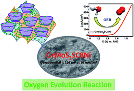 Graphical abstract: In situ grown nickel nanoparticles in a calixarene nanoreactor on a graphene–MoS2 support for efficient water electrolysis