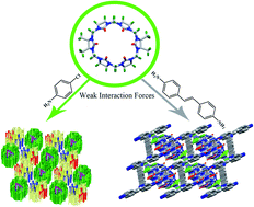 Graphical abstract: Host–guest modes and supramolecular frameworks of complexes of tetramethyl cucurbit[6]uril with 4-chloroaniline and 4,4′-diaminostilbene