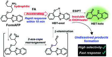 Graphical abstract: A ratiometric ESIPT probe based on 2-aza-Cope rearrangement for rapid and selective detection of formaldehyde in living cells